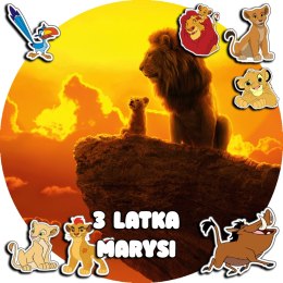 OPŁATEK NA TORT 30CM - THE LION KING KRÓL LEW + IMIĘ + GRATIS! 24CM 26CM