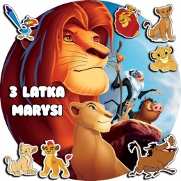 OPŁATEK NA TORT 30CM - THE LION KING KRÓL LEW + IMIĘ + GRATIS! 24CM 26CM