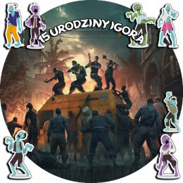 OPŁATEK NA TORT 30CM - ZOMBIE ZOMBI + IMIĘ + GRATIS! 24CM 26CM