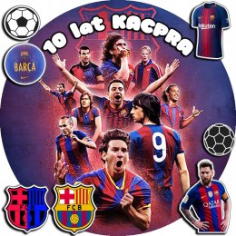 OPŁATEK NA TORT 30CM - PIŁKA NOŻNA FC BARCELONA + IMIĘ + GRATIS! 24CM 26CM