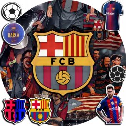 OPŁATEK NA TORT 30CM - PIŁKA NOŻNA FC BARCELONA + IMIĘ + GRATIS! 24CM 26CM