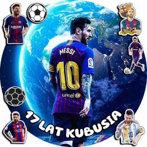 OPŁATEK NA TORT 30CM - PIŁKA NOŻNA MESSI + IMIĘ + GRATIS! 24CM 26CM OPŁATEK NA TORT 30CM - PIŁKA NOŻNA MESSI + IMIĘ + GRATIS! 24CM 26CM