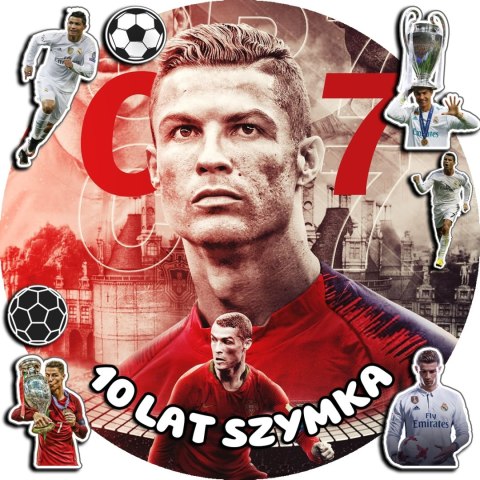 OPŁATEK NA TORT 30CM - PIŁKA NOŻNA RONALDO + IMIĘ + GRATIS! 24CM 26CM OPŁATEK NA TORT 30CM - PIŁKA NOŻNA RONALDO + IMIĘ + GRATIS! 24CM 26CM