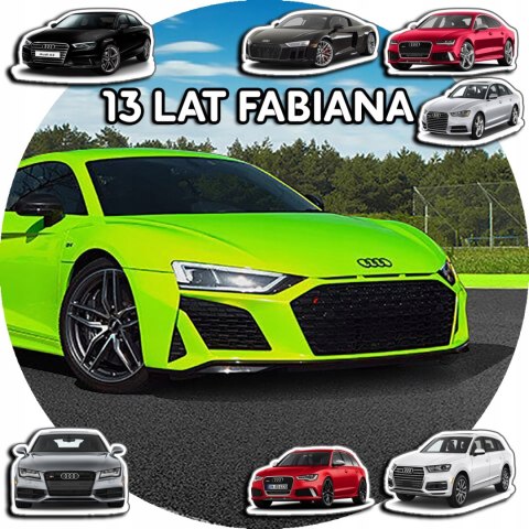 OPŁATEK NA TORT 30CM - SAMOCHODY AUTA AUDI + IMIĘ + GRATIS! 24CM 26CM OPŁATEK NA TORT 30CM - SAMOCHODY AUTA AUDI + IMIĘ + GRATIS! 24CM 26CM