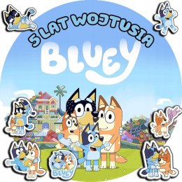 OPŁATEK NA TORT 30CM - BLUEY BINGO BLU BLUE + IMIĘ + GRATIS! 24CM 26CM