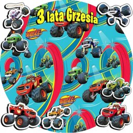 OPŁATEK NA TORT 30CM - BLAZE TRUCK + IMIĘ + GRATIS! 24CM 26CM