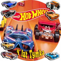 OPŁATEK NA TORT 30CM - HOT WHEELS AUTKA + IMIĘ + GRATIS! 24CM 26CM