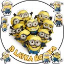 OPŁATEK NA TORT 30CM - MINIONKI BAJKA + IMIĘ + GRATIS! 24CM 26CM