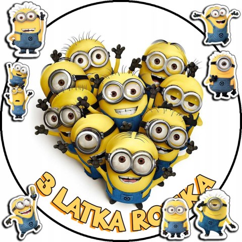 OPŁATEK NA TORT 30CM - MINIONKI BAJKA + IMIĘ + GRATIS! 24CM 26CM OPŁATEK NA TORT 30CM - MINIONKI BAJKA + IMIĘ + GRATIS! 24CM 26CM