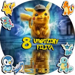 OPŁATEK NA TORT 30CM - POKEMON BAJKA + IMIĘ + GRATIS! 24CM 26CM