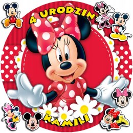 OPŁATEK NA TORT 30CM - MYSZKA MICKEY MINNIE + IMIĘ + GRATIS! 24CM 26CM