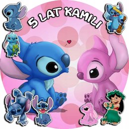 OPŁATEK NA TORT 20CM - STICH STICZ BAJKA SŁODKI + IMIĘ + GRATIS! 15CM 18CM