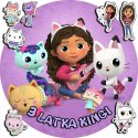 OPŁATEK NA TORT 20CM - KOCI DOMEK GABI GABBY + IMIĘ + GRATIS! 15CM 18CM
