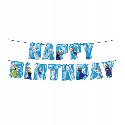 GIRLAND KRAINA LODU NA IMPREZĘ URODZINOWĄ OZDOBA DEKORACJA Heppy Birthday GIRLAND KRAINA LODU NA IMPREZĘ URODZINOWĄ OZDOBA DEKORACJA Heppy Birthday
