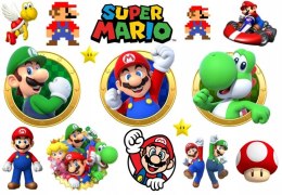 TATUAŻE ZMYWALNE DLA DZIECI SUPER MARIO DUŻO WZORÓW