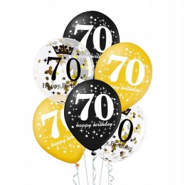 Zestaw Balonów na 70 Urodziny z Konfetti Dekoracje
