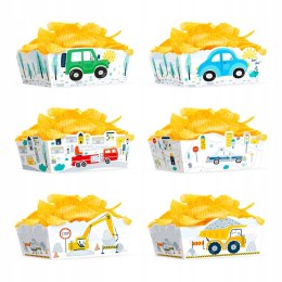 Pudełko na chipsy Auta Straż 15x6cm 3szt Urodziny