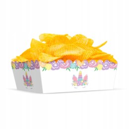 Pudełko na chipsy Jednorożec 15x6cm 3szt Urodziny