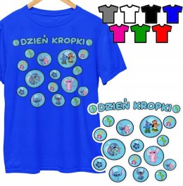 Koszulka Dziecięca na Dzień Kropki Stich Wiele Wzorów Kolory - XL 158