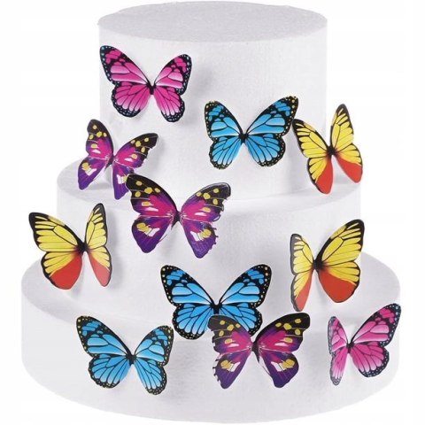 WAFLOWE MOTYLKI MOTYLE 3D NA TORT DEKORACJA 25szt WAFLOWE MOTYLKI MOTYLE 3D NA TORT DEKORACJA 25szt