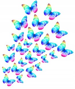 WAFLOWE MOTYLKI MOTYLE 3D NA TORT DEKORACJA 25szt